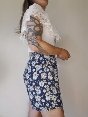 80s Floral Print Shorts